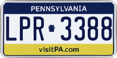 PA license plate LPR3388