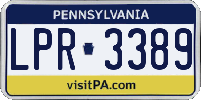 PA license plate LPR3389