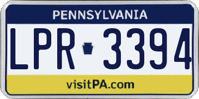 PA license plate LPR3394