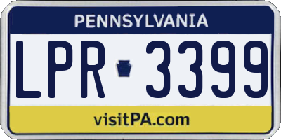 PA license plate LPR3399