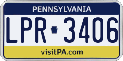 PA license plate LPR3406