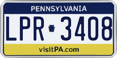 PA license plate LPR3408
