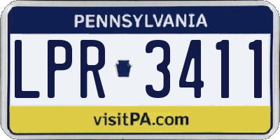 PA license plate LPR3411