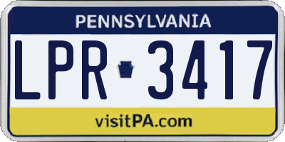 PA license plate LPR3417