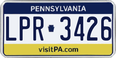 PA license plate LPR3426