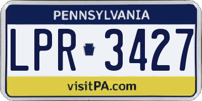 PA license plate LPR3427