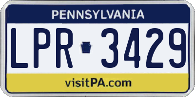 PA license plate LPR3429