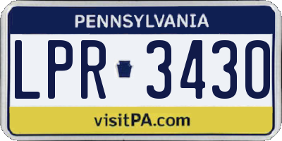 PA license plate LPR3430