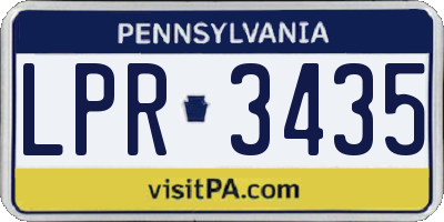 PA license plate LPR3435