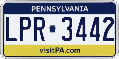 PA license plate LPR3442