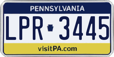 PA license plate LPR3445