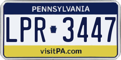 PA license plate LPR3447