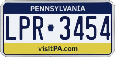 PA license plate LPR3454