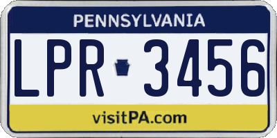 PA license plate LPR3456