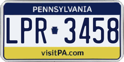 PA license plate LPR3458