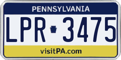 PA license plate LPR3475