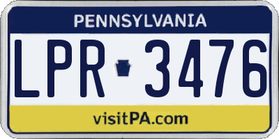 PA license plate LPR3476