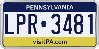 PA license plate LPR3481