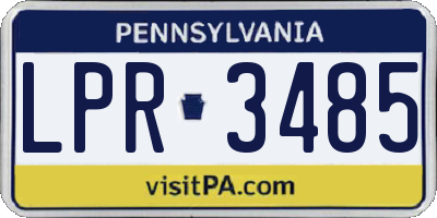 PA license plate LPR3485