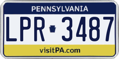 PA license plate LPR3487