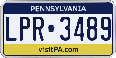 PA license plate LPR3489