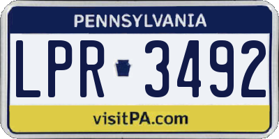 PA license plate LPR3492