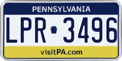 PA license plate LPR3496
