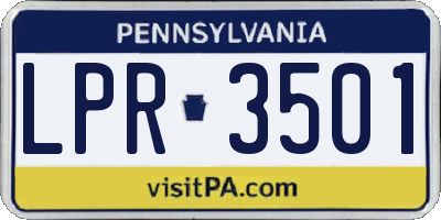 PA license plate LPR3501