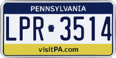 PA license plate LPR3514