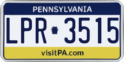 PA license plate LPR3515
