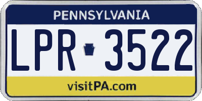 PA license plate LPR3522