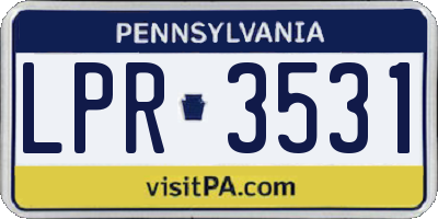 PA license plate LPR3531