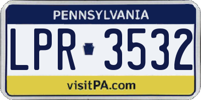 PA license plate LPR3532