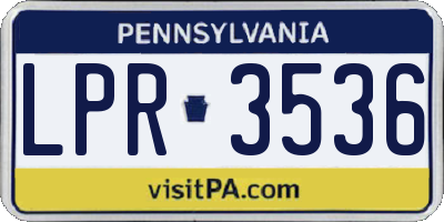 PA license plate LPR3536