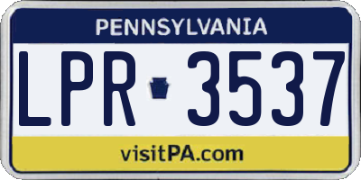 PA license plate LPR3537