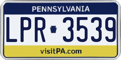 PA license plate LPR3539