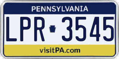 PA license plate LPR3545