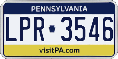 PA license plate LPR3546
