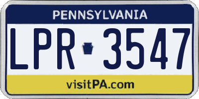 PA license plate LPR3547