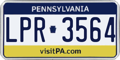 PA license plate LPR3564