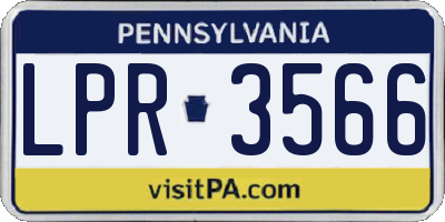 PA license plate LPR3566