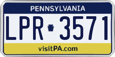 PA license plate LPR3571