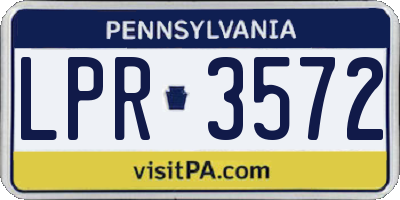 PA license plate LPR3572