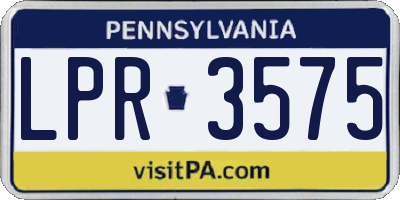 PA license plate LPR3575
