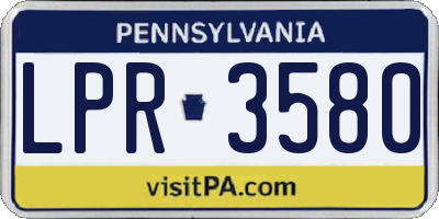 PA license plate LPR3580