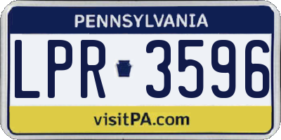 PA license plate LPR3596
