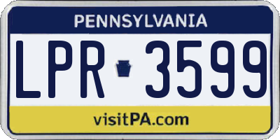 PA license plate LPR3599