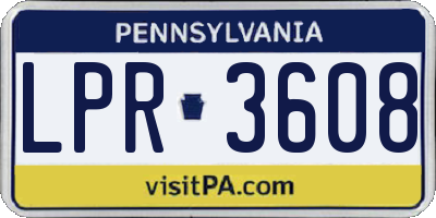PA license plate LPR3608