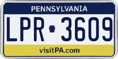 PA license plate LPR3609