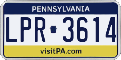 PA license plate LPR3614